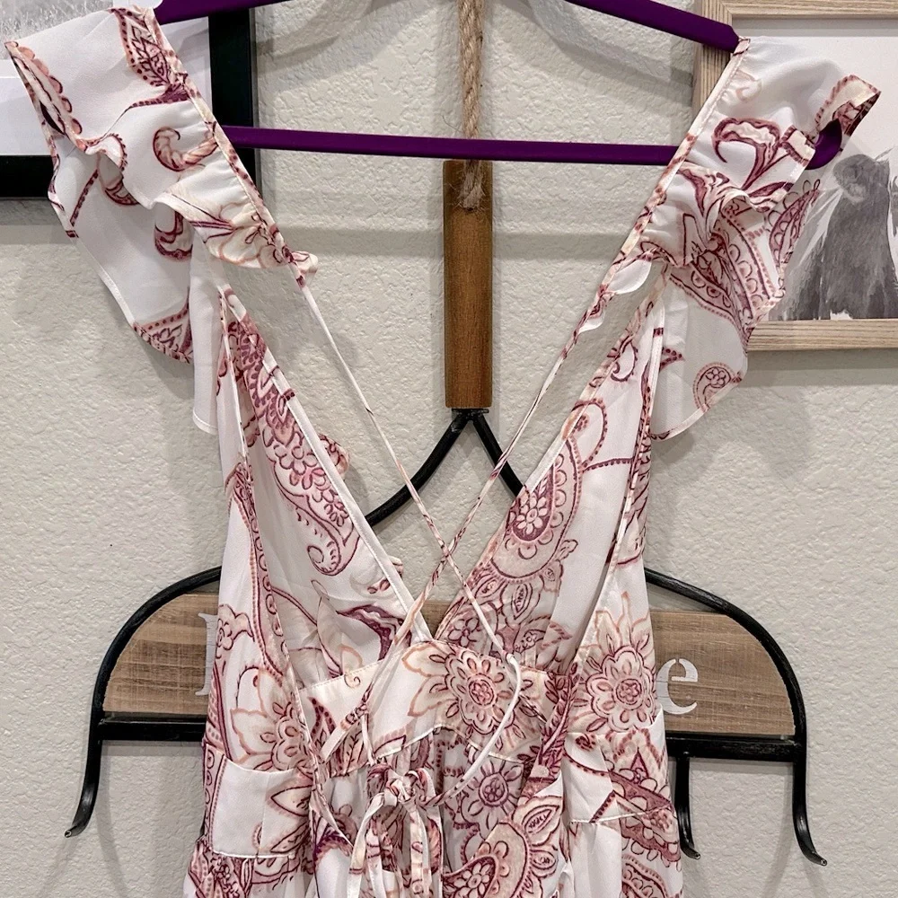 New! Cupshe Boho Mini Dress Paisley Print Size Medium - Picture 6 of 16